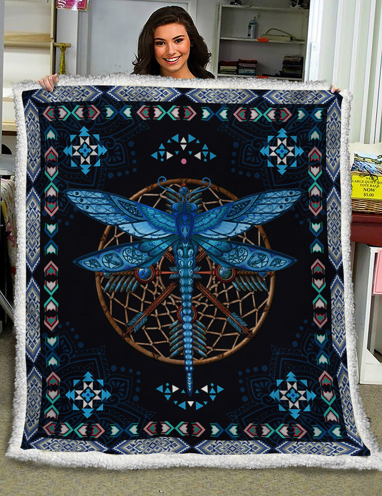 Dragonfly Sherpa Fleece Blanket HN221005T