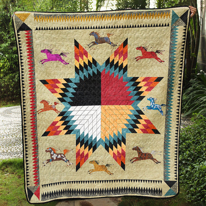 Horse Native American Inspired Star Art Quilt TL02082303BL