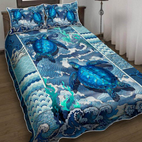 Turtle Quilt Bedding Set HT210901