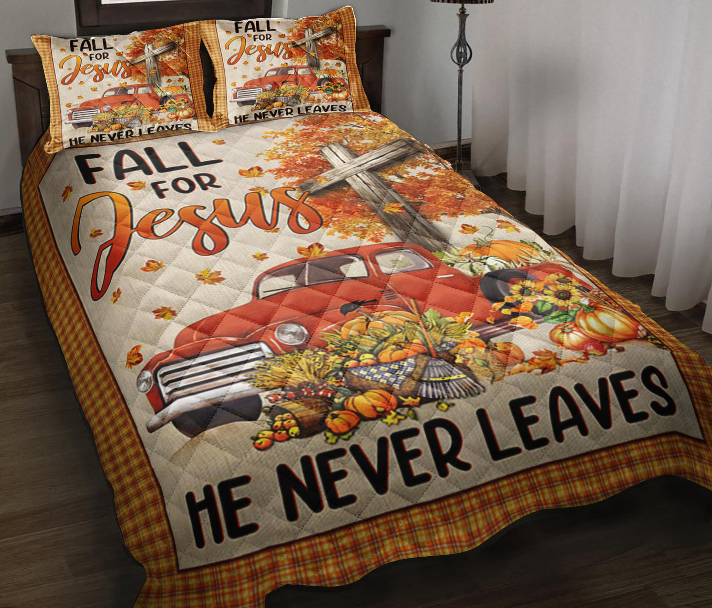 Fall For Jesus Quilt Bedding Set HT100901