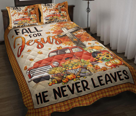 Fall For Jesus Quilt Bedding Set HT100901