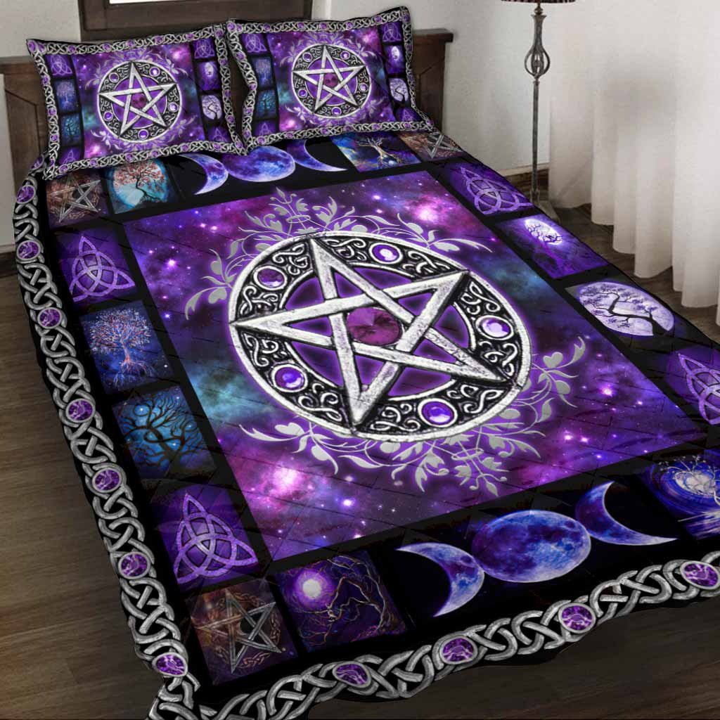 Witch Vibes Purple Pentagram Quilt Bed Sheet HT230901