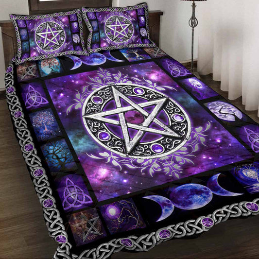 Witch Vibes Purple Pentagram Quilt Bedding Set HT230901