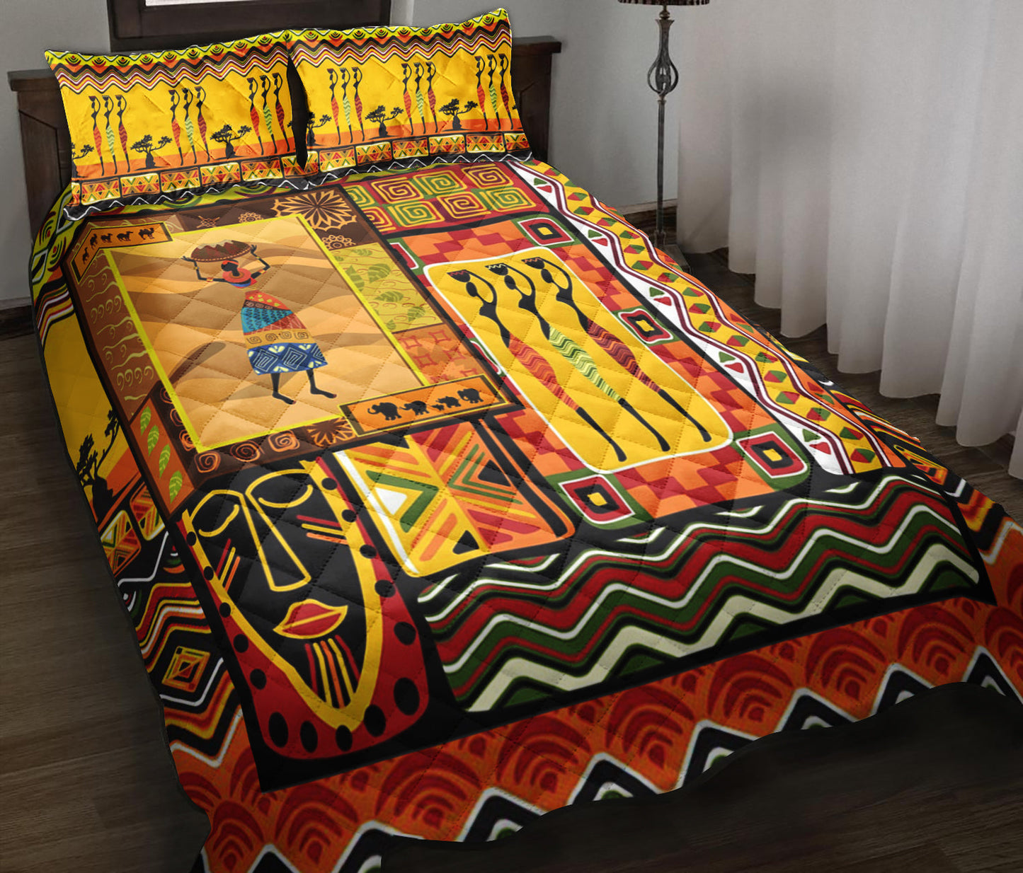 African Quilt Bedding Set HT150902