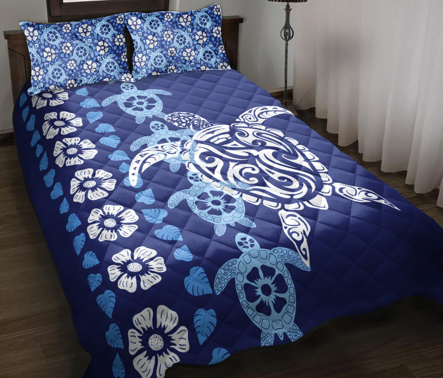 Turtle Flower Quilt Bedding Set HT090902