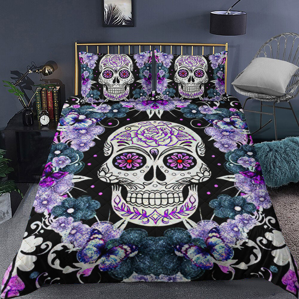 Sugar Skull Quilt Bedding Set HT061002