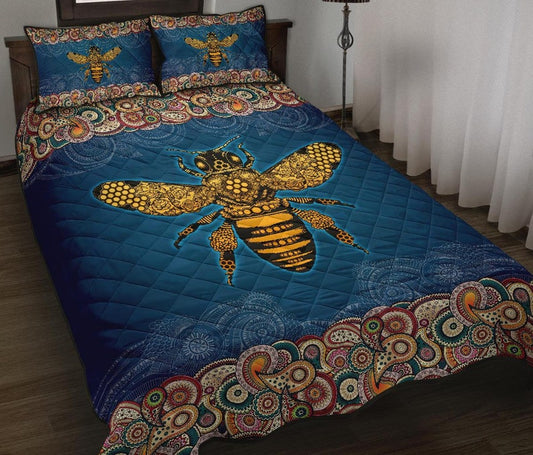 Bee Mandala Quilt Bedding Set HT230903