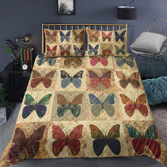 Butterfly Quilt Bedding Set HT240903