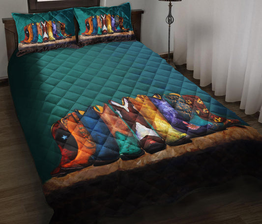 Cowboy Boot Quilt Bedding Set HT140903