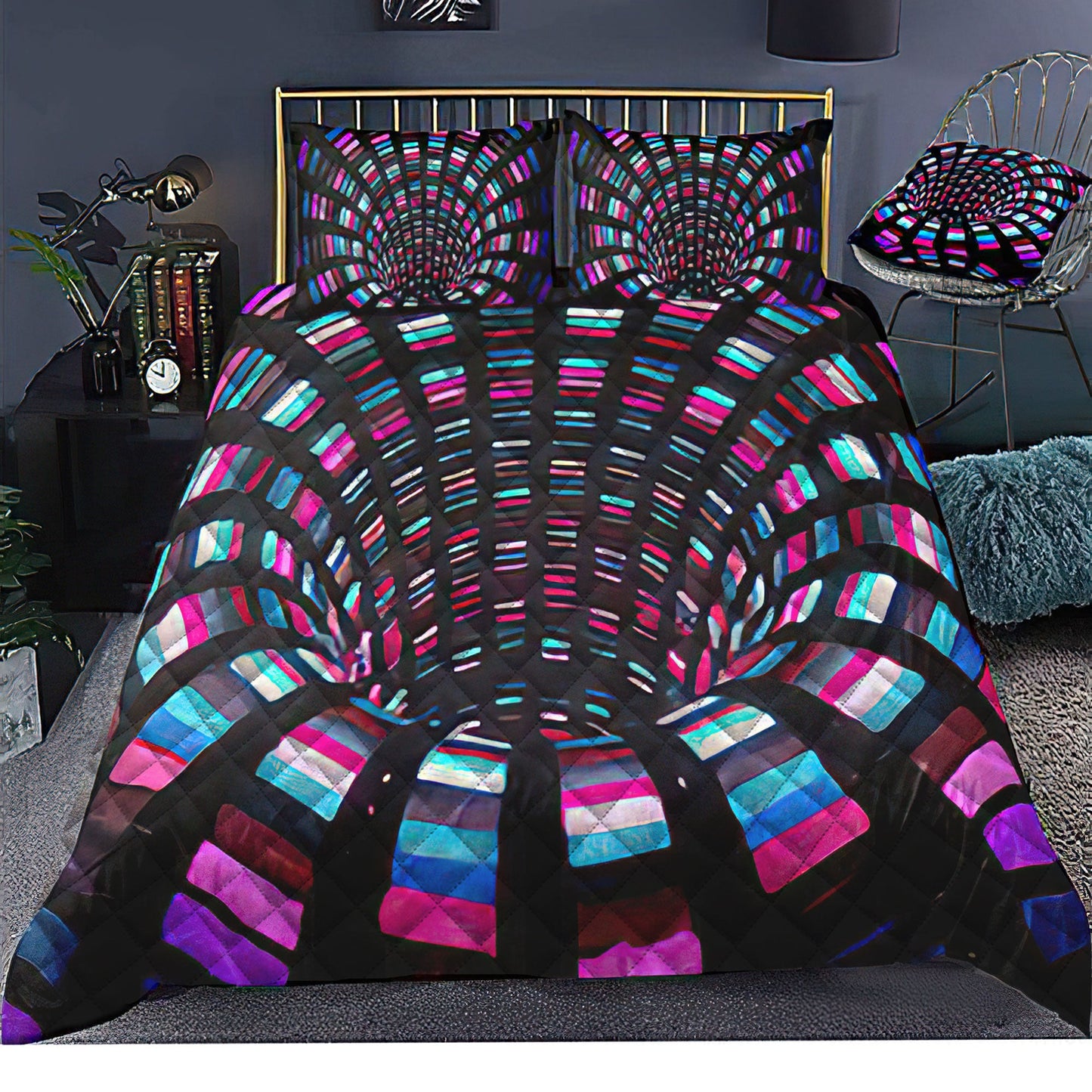 3D Vortex Quilt Bedding Set HT041004