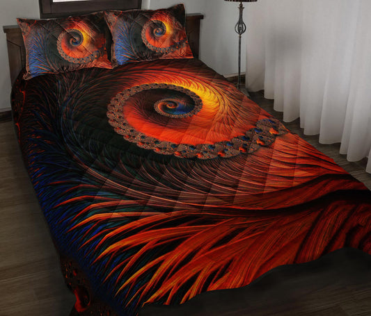 Glowing Spiral Quilt Bedding Set HT150904