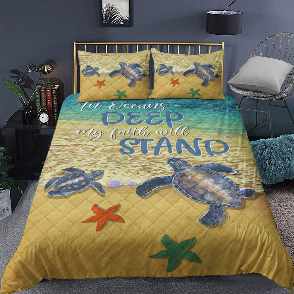 Turtle Quilt Bedding Set HT220905