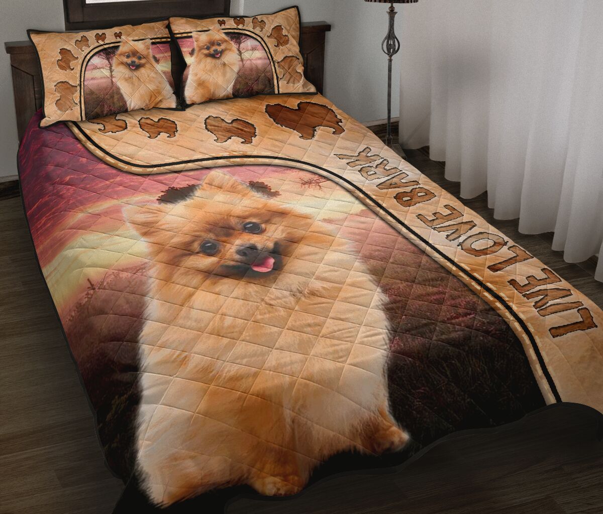 Pomeranian Quilt Bedding Set HT140905