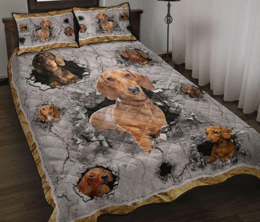 Dachshund Quilt Bedding Set HT140907