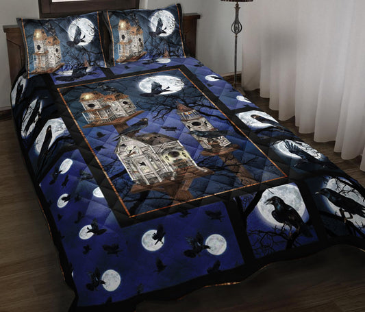 Ravens With Moon Quilt Bedding Set HT160908