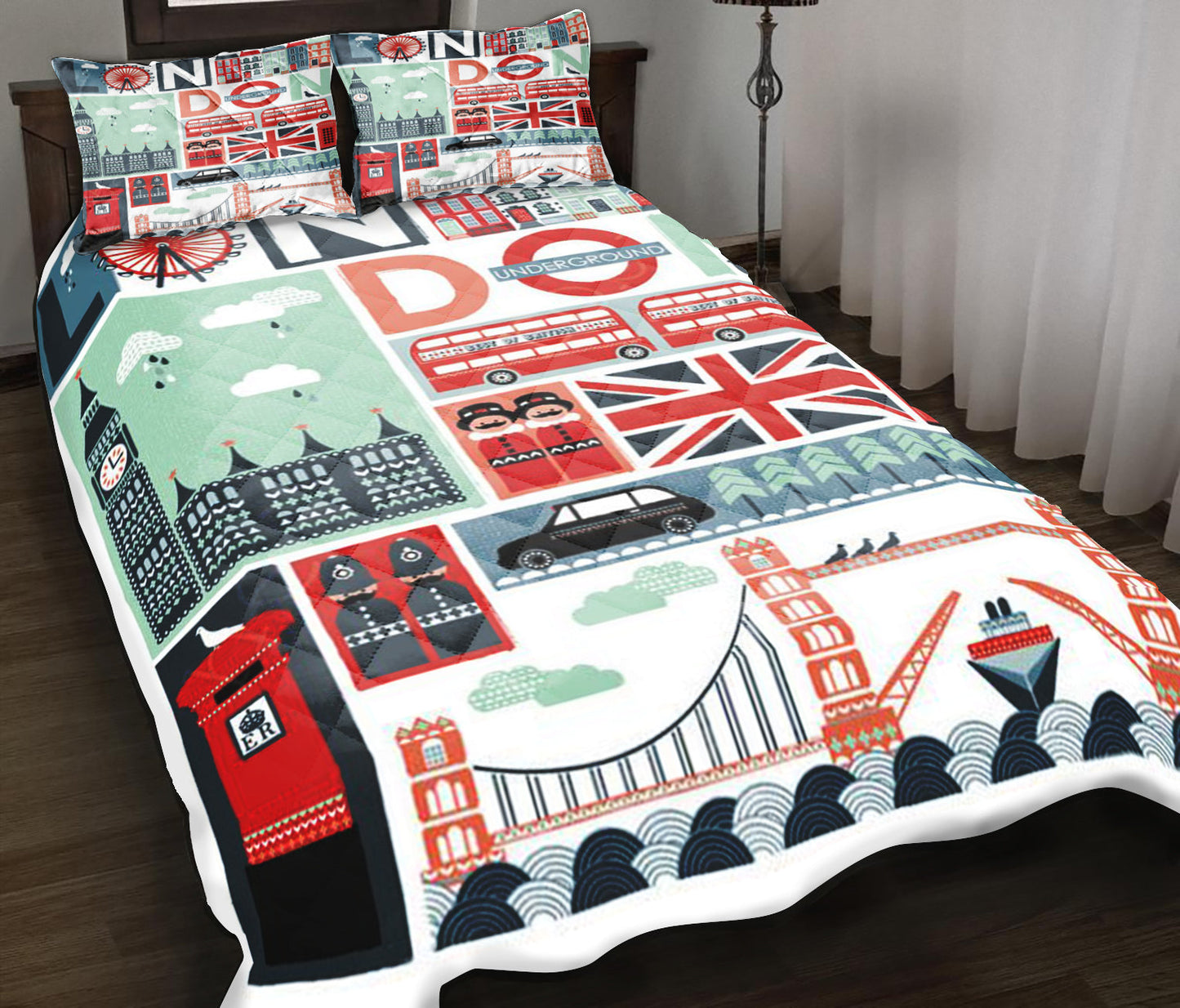 Love London Quilt Bedding Set HT130909