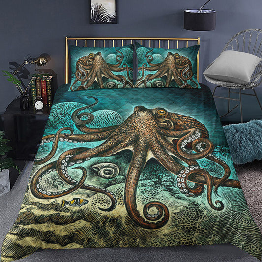 Octopus Quilt Bedding Set HT240909