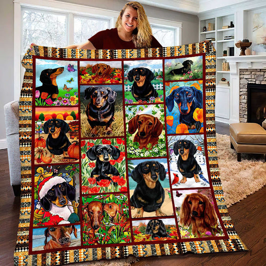 Dachshund Quilt Blanket HT011110