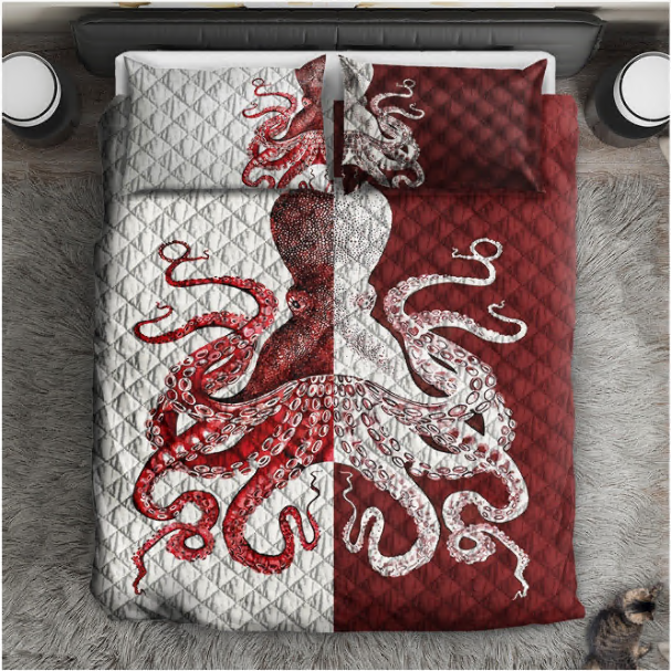 Octopus Quilt Bedding Set HT240910