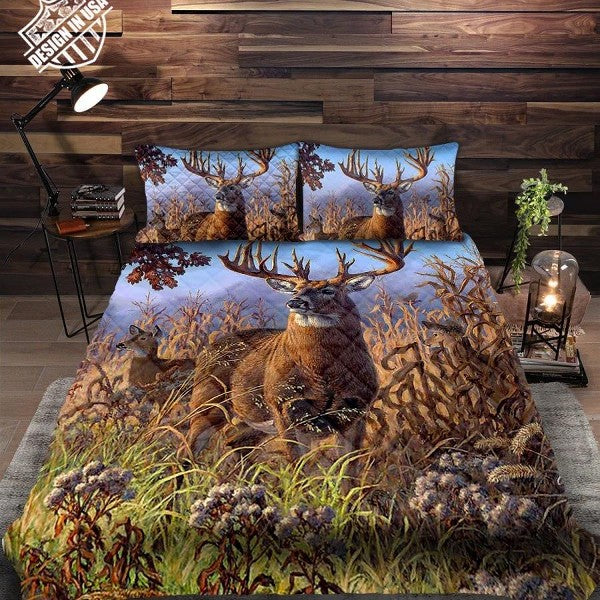 Deer Hunting Quilt Bedding Set HT240911