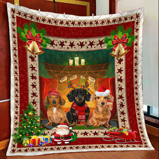 Dachshund Christmas Quilt Blanket HT031101