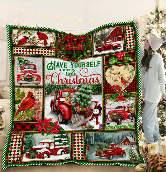 Red Truck Christmas Quilt Blanket HT011102