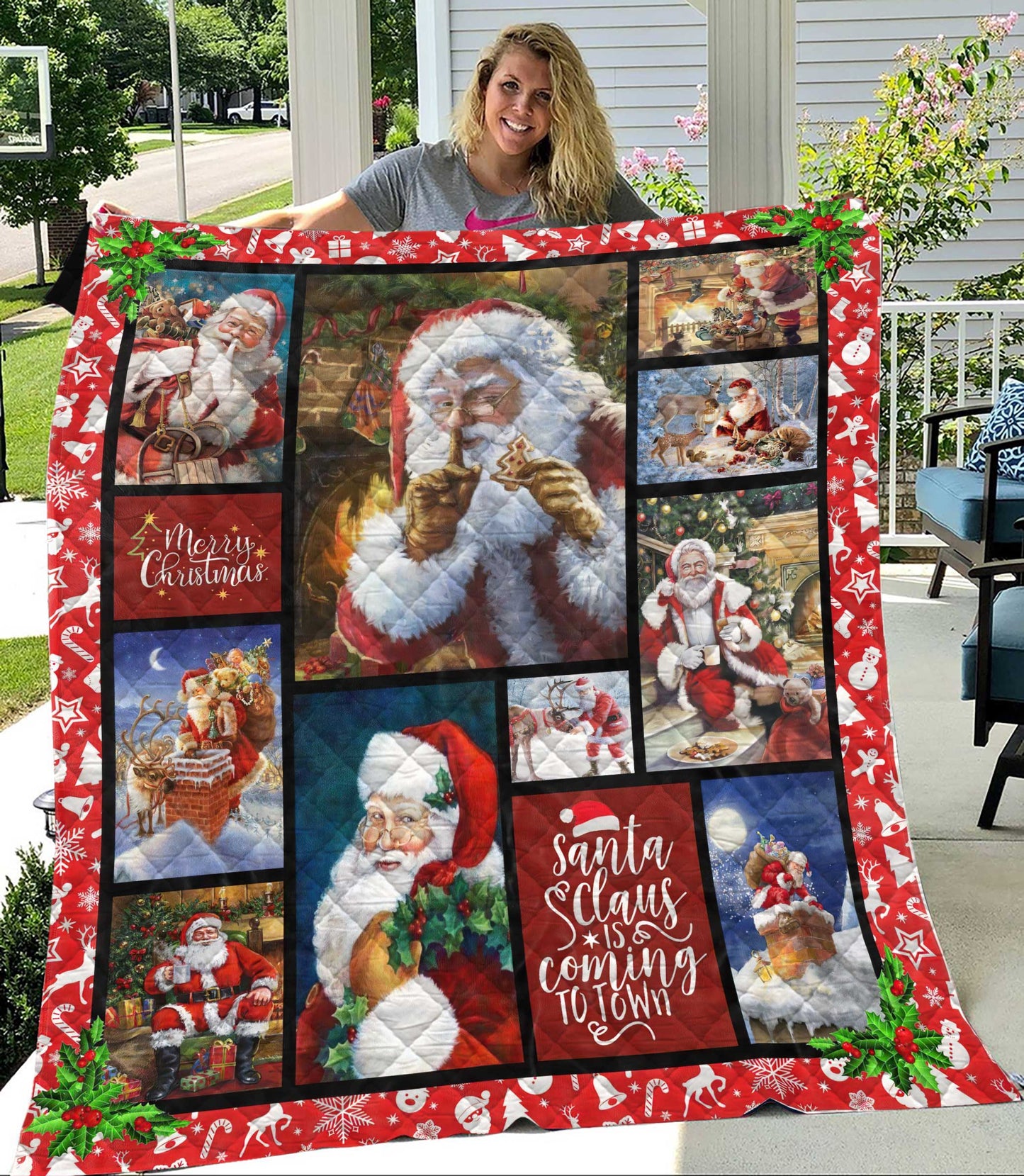 Santa Christmas Quilt Blanket HT221002