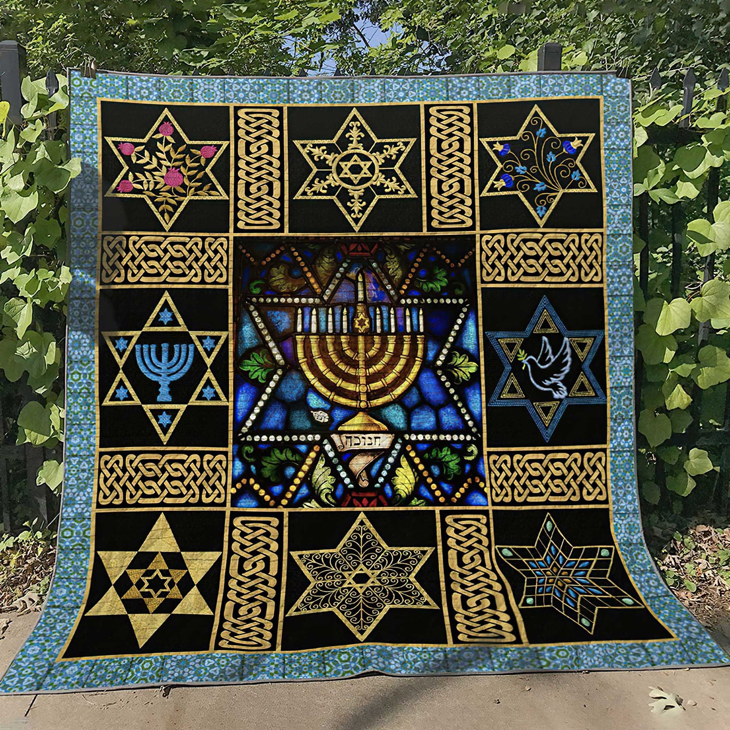 Star Of David Jewish Hanukkah Quilt Blanket HT261003