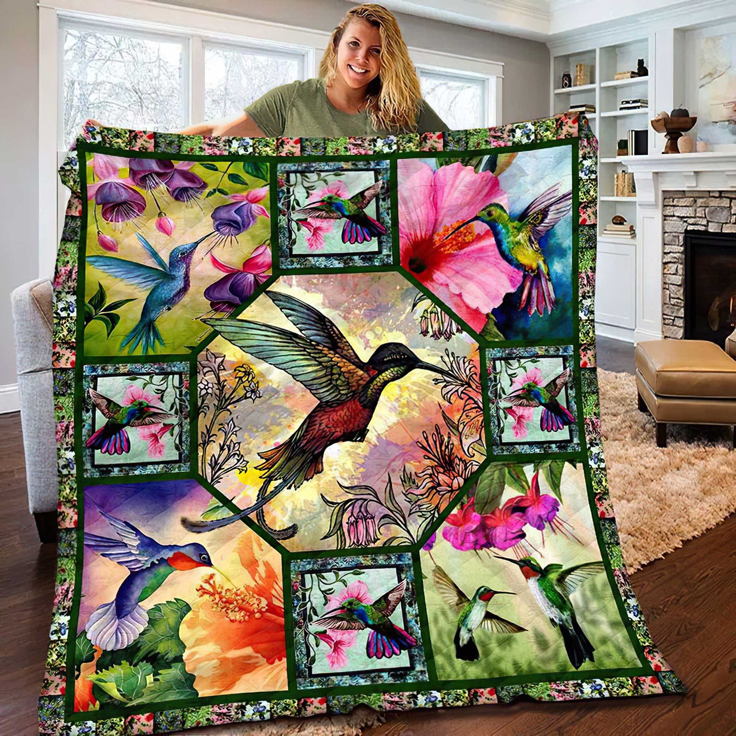 Hummingbird Quilt Blanket HT021103