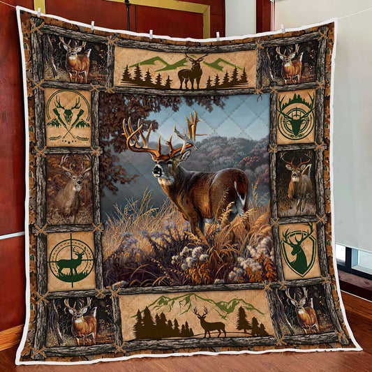 Deer Hunting Quilt Blanket HT041103