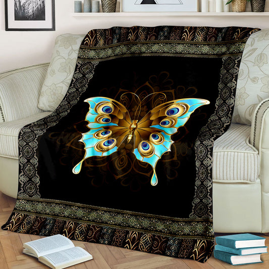 Butterfly Sherpa Fleece Blanket HT121005