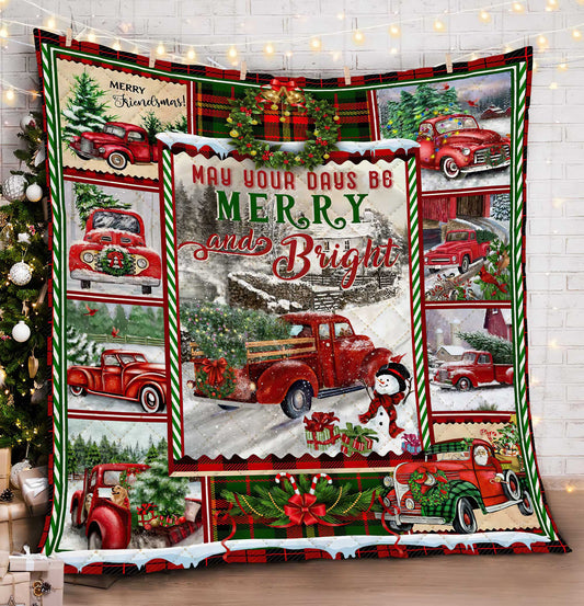 Red Truck Christmas Quilt Blanket HT011105