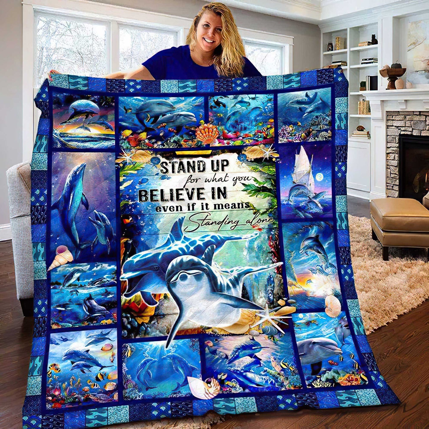 Dolphin Quilt Blanket HT261005