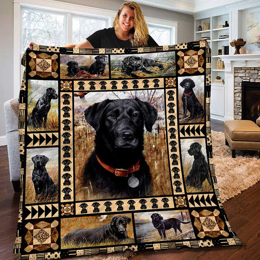 Black Labrador Quilt Blanket HT271007