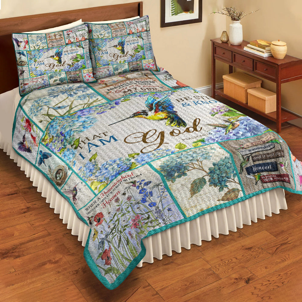 Hummingbird Bible God Quilt Bedding Set TL060604QS