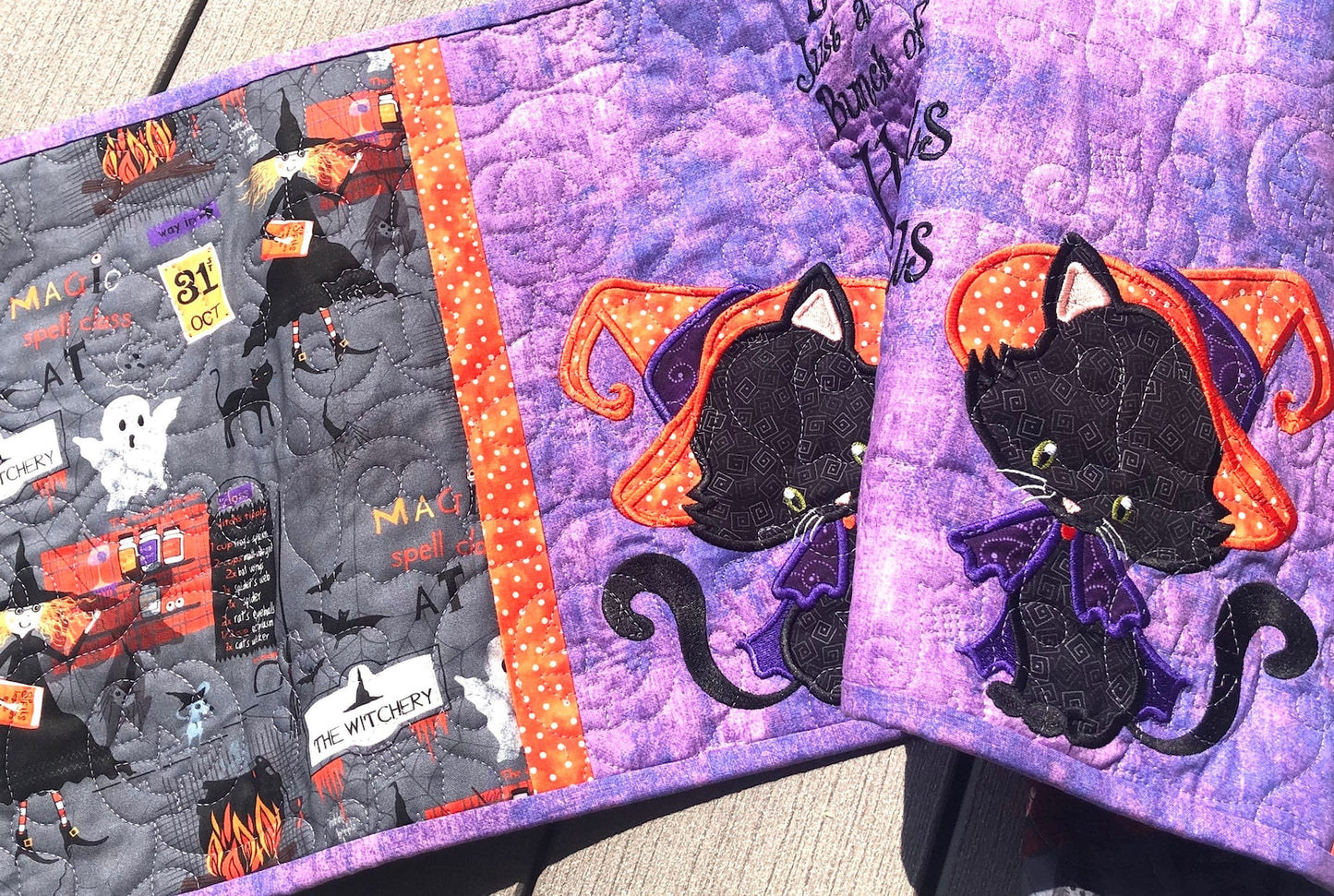 Halloween Cat CLA150324058 Quilted Table Runner