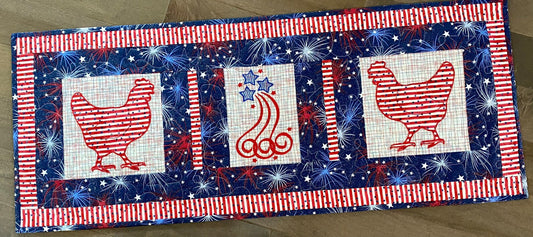 Patriotic Chicken CLA140324193 Quilted Table Runner