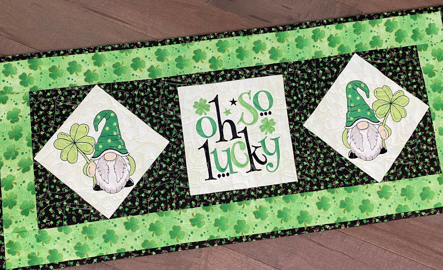 St.Patrick Gnome CLA140324068 Quilted Table Runner