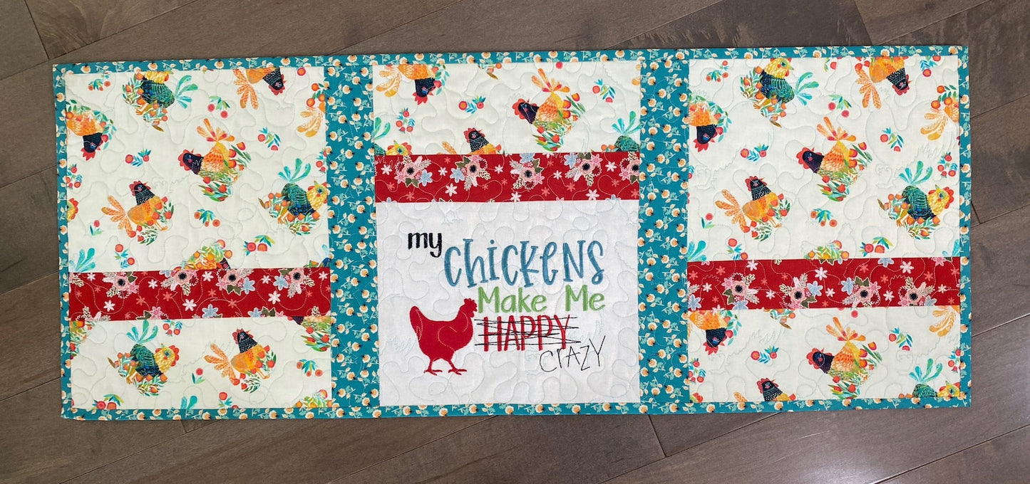 Chicken CLA140324125 Quilted Table Runner