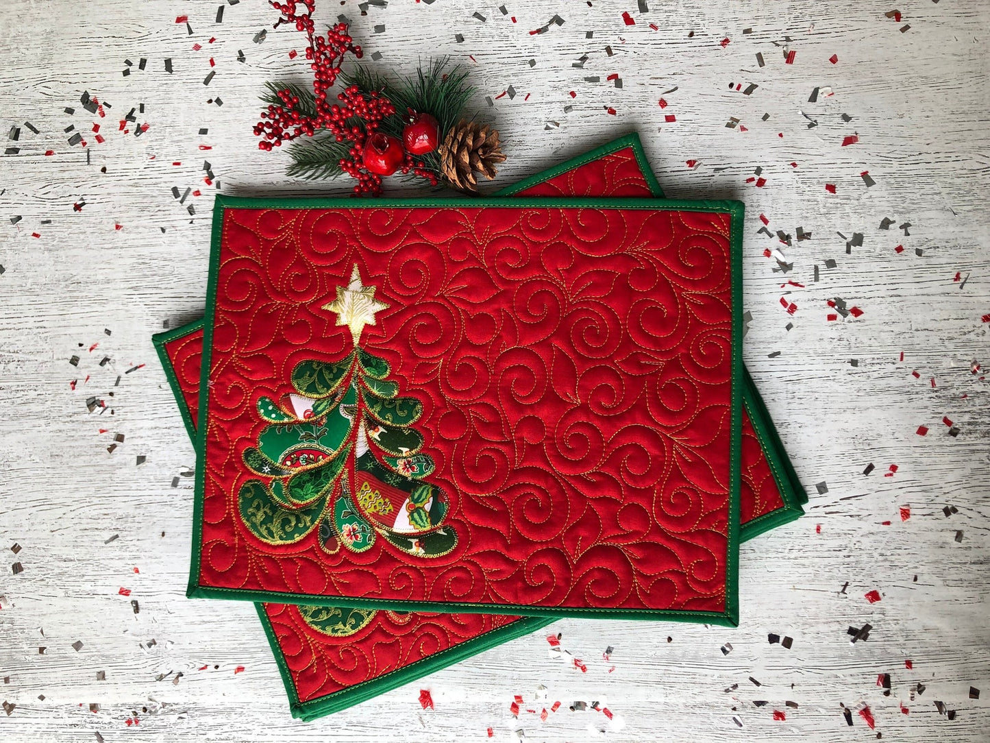 Christmas Tree CLA120324179 Quilted Placemats