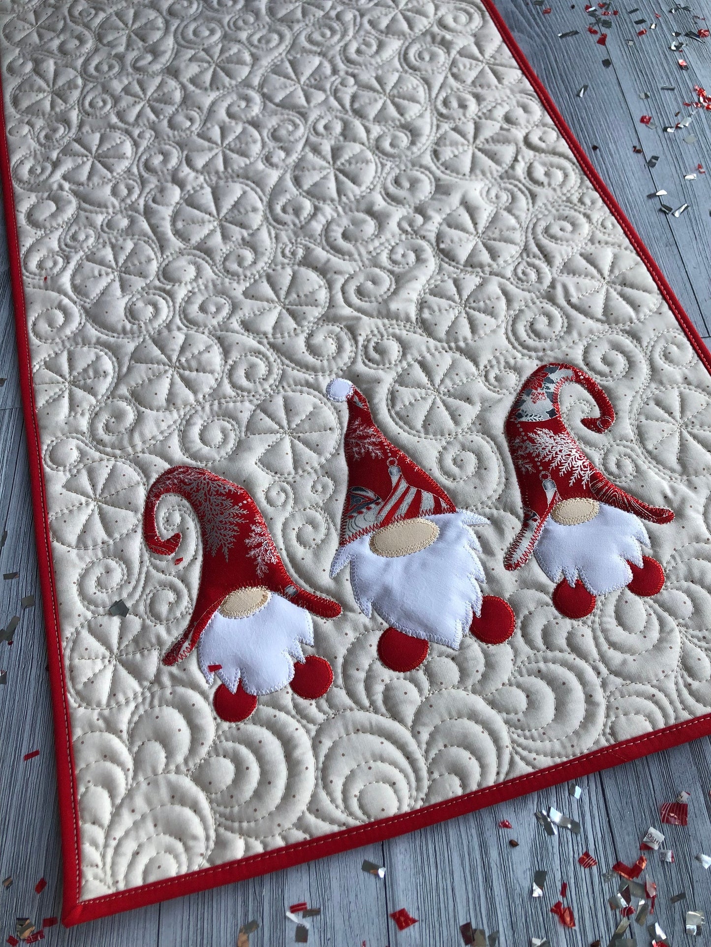 Christmas Gnomes CLA140324102 Quilted Table Runner