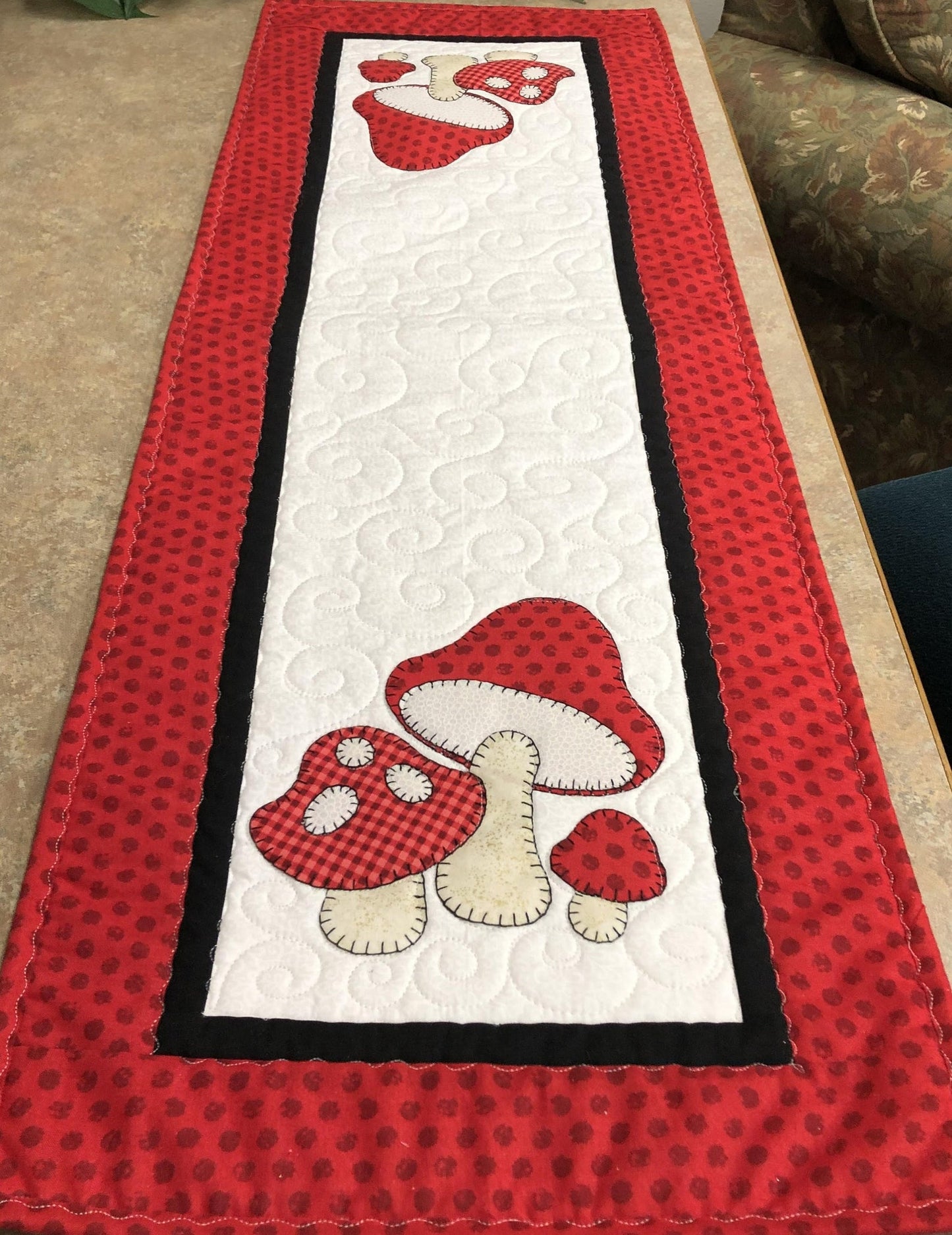 Mushroom CLA140324150 Quilted Table Runner