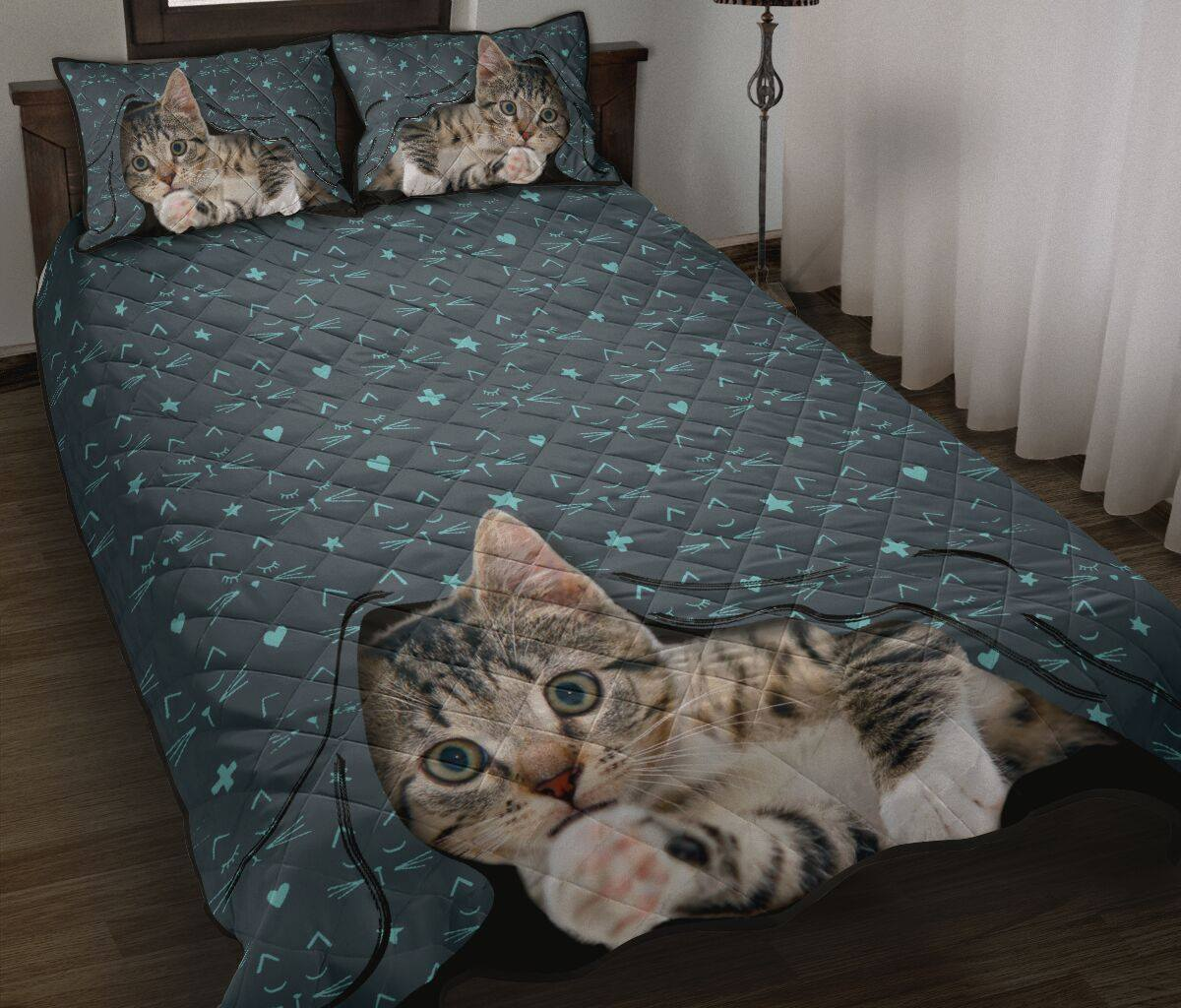 Cute Cat Quilt Bedding Set MT170901T