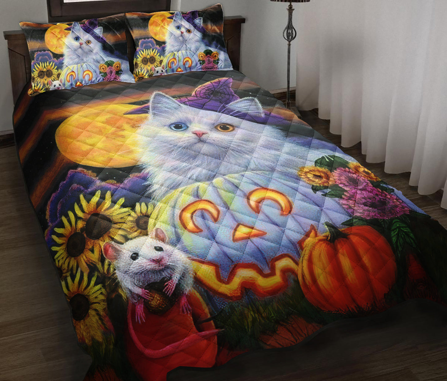 Cat Pumpkin Quilt Bedding Set MT090902T