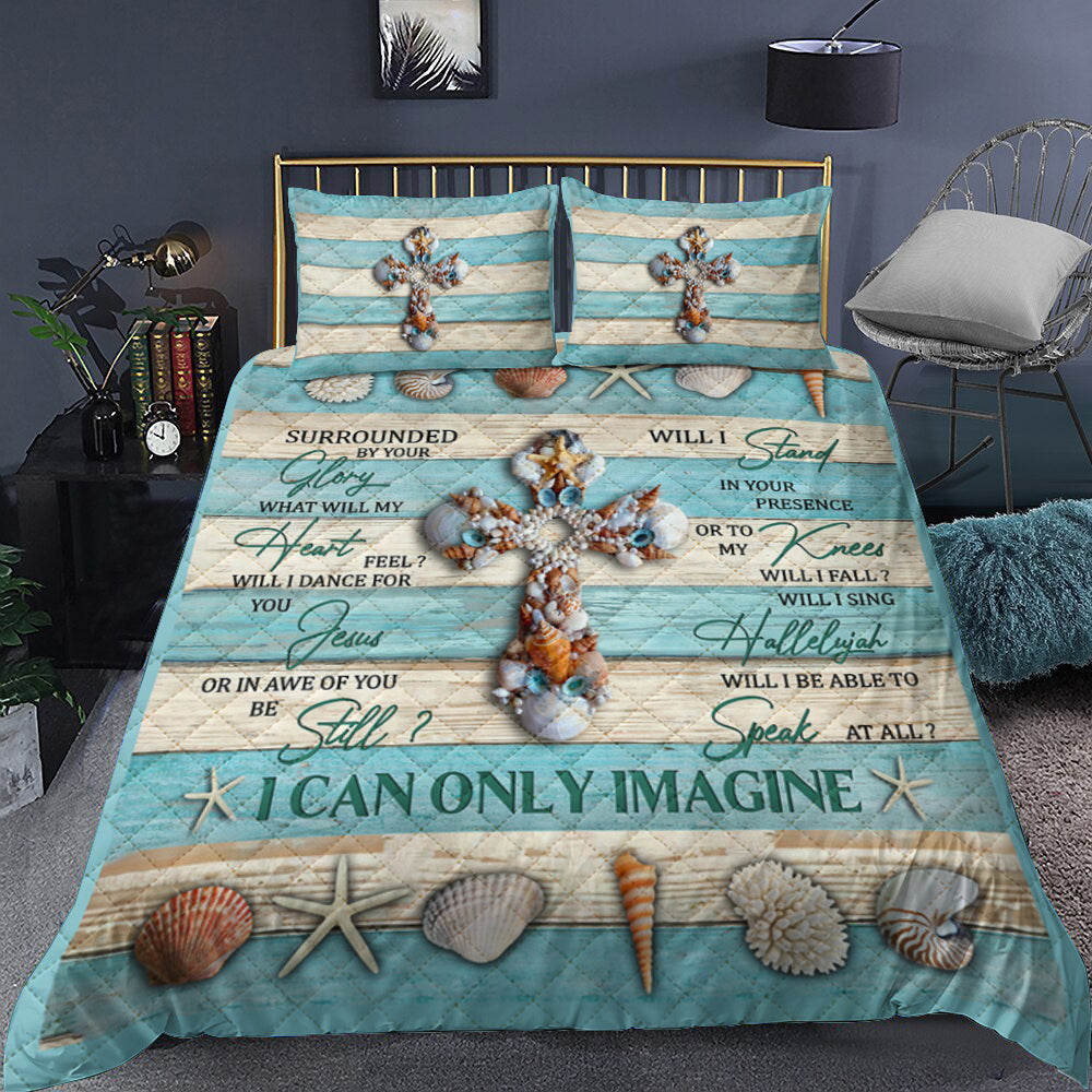 Seashell Cross Quilt Bedding Set MT220902T