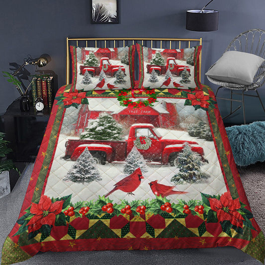 Cardinal Christmas Quilt Bedding Set MT270902T