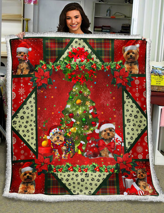 Yorkshire Christmas Sherpa Fleece Blanket MT161001T