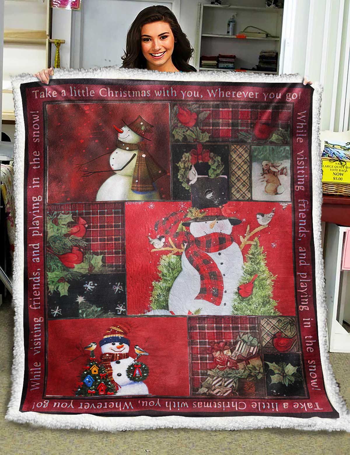 Snowman Christmas Sherpa Fleece Blanket MT201001T