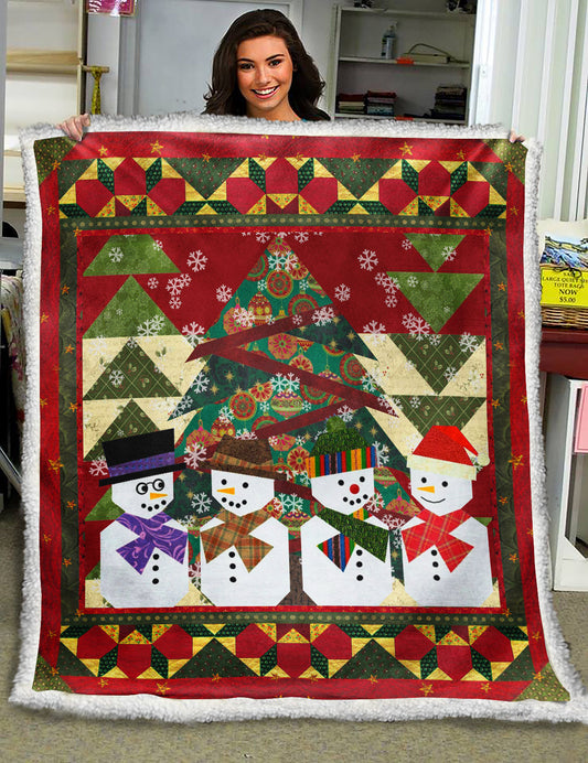 Snowman Christmas Sherpa Fleece Blanket MT191002T