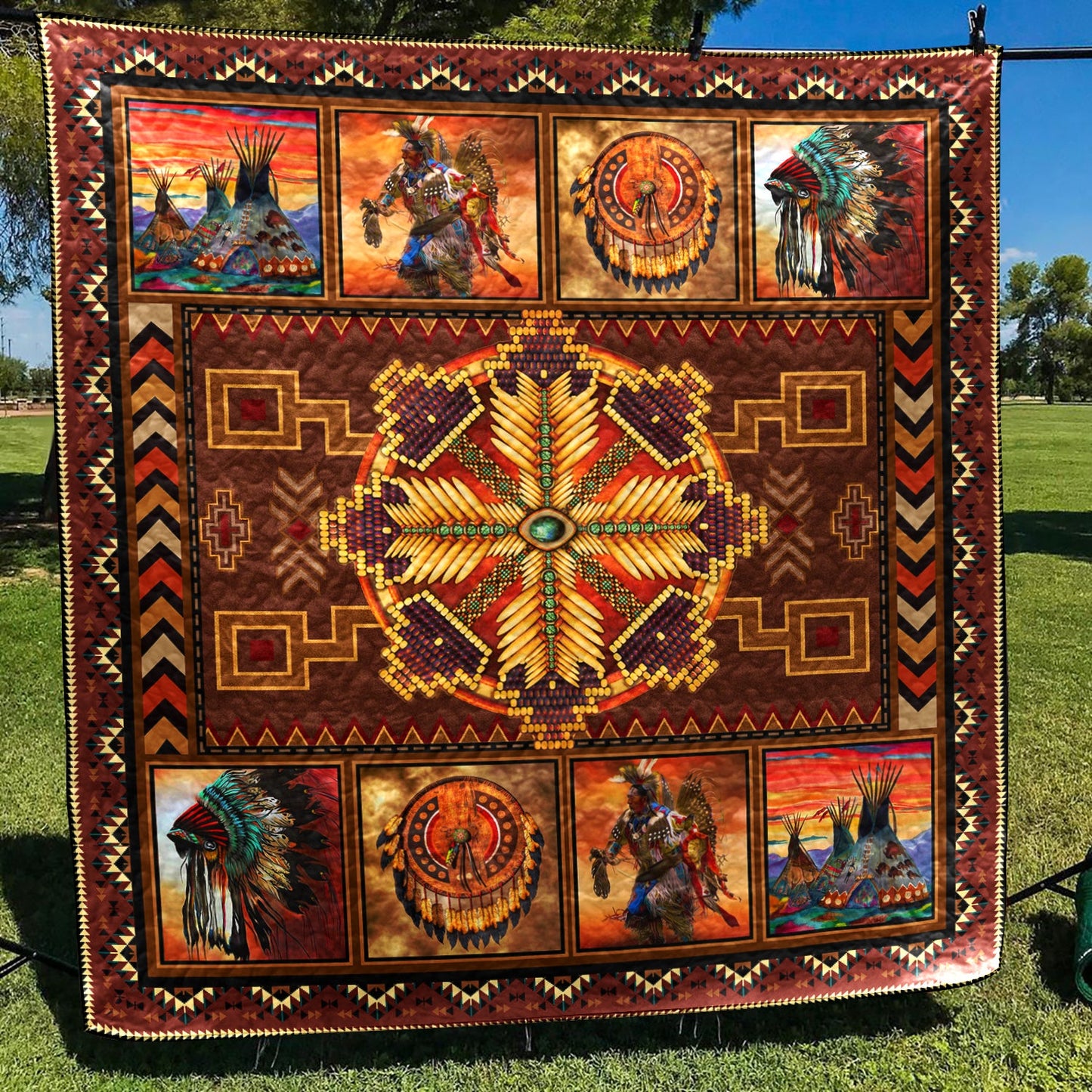 Native American Quilt Blanket HM13032301BL